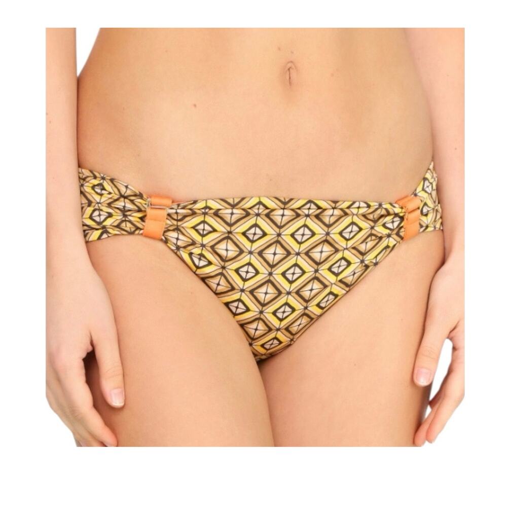 La Perla Studio Geometric Orange Tan Reversible Bikini Swim Bottom 6
